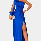 Vestido Asimétrico Drapado de un Hombro