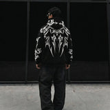 Sudadera oversize con capucha Mafia Tribal – Negro