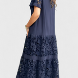 Vestido Midi Cubridor con Drapeado Favorecedor