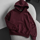 Sudadera básica oversize con capucha – Granate