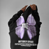 Sudadera oversize con capucha Butterfly Effect – Negro