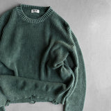 Jersey de punto efecto desgastado y corte holgado – Caqui