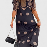 Vestido de Verano Elegante de Malla con Diseño Hueco y Corte Fluido