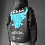 Sudadera oversize con capucha Bull – Gris tornado