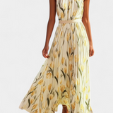 Vestido Floral sin Mangas con Cinturón