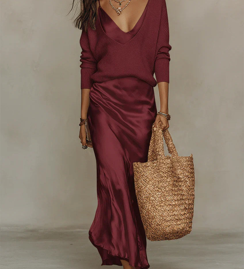 Vestido Midi de Punto con Estampado Floral