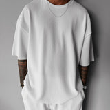 Camiseta oversize de pana – Blanco