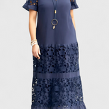 Vestido Midi Cubridor con Drapeado Favorecedor