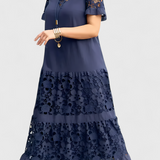 Vestido Midi Cubridor con Drapeado Favorecedor