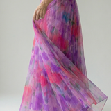 Vestido Maxi Cruzado con Degradado de Color y Tirantes Finos