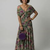 Vestido Midi Off-Shoulder con Escote Drapeado