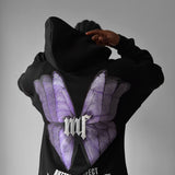 Sudadera oversize con capucha Butterfly Effect – Negro