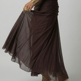 Vestido Midi Off-Shoulder con Escote Drapeado