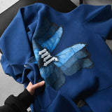 Sudadera oversize con capucha Butterfly Effect – Azul noche