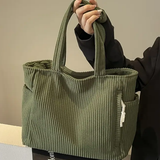 Bolso de Hombro Acanalado con Detalle de Cordón