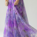Vestido Maxi Cruzado con Degradado de Color y Tirantes Finos