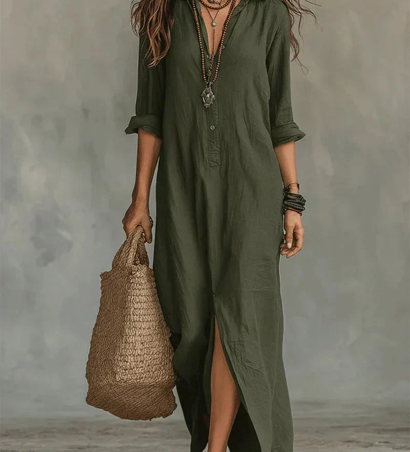 Céline | Vestido maxi holgado con botones