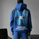 Sudadera oversize con capucha Butterfly Effect – Azul noche