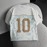 Camiseta oversize Brooklyn – Crudo y turquesa