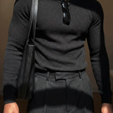 Jersey de punto fino de corte ajustado – Negro