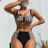 Elena | Bikini estampado elegante de dos piezas