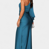Vestido Asimétrico Drapado de un Hombro