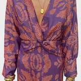 Vestido Maxi con Escote en V y Nudo Frontal