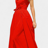Vestido Largo sin Tirantes con Cordones Laterales Ajustables