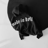 Sudadera oversize con capucha Made in Hell – Negro