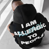Sudadera oversize con capucha Allergic – Negro