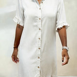 Vestido Camisero Denim con Volantes