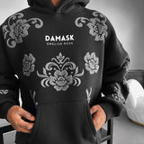 Sudadera oversize con capucha Damask – Negro