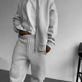 Sudadera básica oversize con capucha y cremallera – Gris