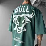 Camiseta oversize Bull – Petróleo