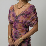 Vestido Midi Off-Shoulder con Escote Drapeado