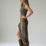 Vestido Midi Asimétrico con Abertura Lateral