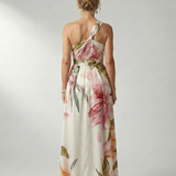 Vestido Maxi Halter con Estampado Floral Grande