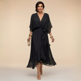 Vestido de Chifón con Escote en V