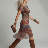 Vestido Midi Halter con Bajo Asimétrico y Abertura Lateral