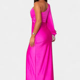 Vestido Asimétrico Drapado de un Hombro