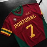 Camiseta oversize de punto Portugal – Rojo