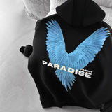 Sudadera oversize con capucha Parrot – Negro y azul