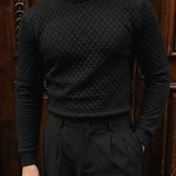 Jersey texturizado de corte ajustado – Negro