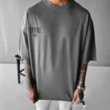 Camiseta oversize Vivre la Vie – Antracita y negro