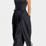 Vestido Largo sin Tirantes con Cordones Laterales Ajustables