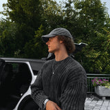 Jersey oversize lavado de canalé – Negro
