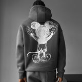 Sudadera oversize con capucha Mouse – Antracita