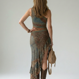 Vestido Midi Asimétrico con Abertura Lateral