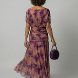 Vestido Midi Off-Shoulder con Escote Drapeado