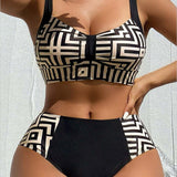 Elena | Bikini estampado elegante de dos piezas